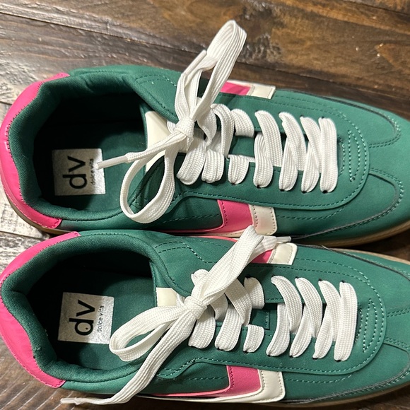 Dolce Vita Green Sneakers with Pink and White Details - Picture 2 of 4